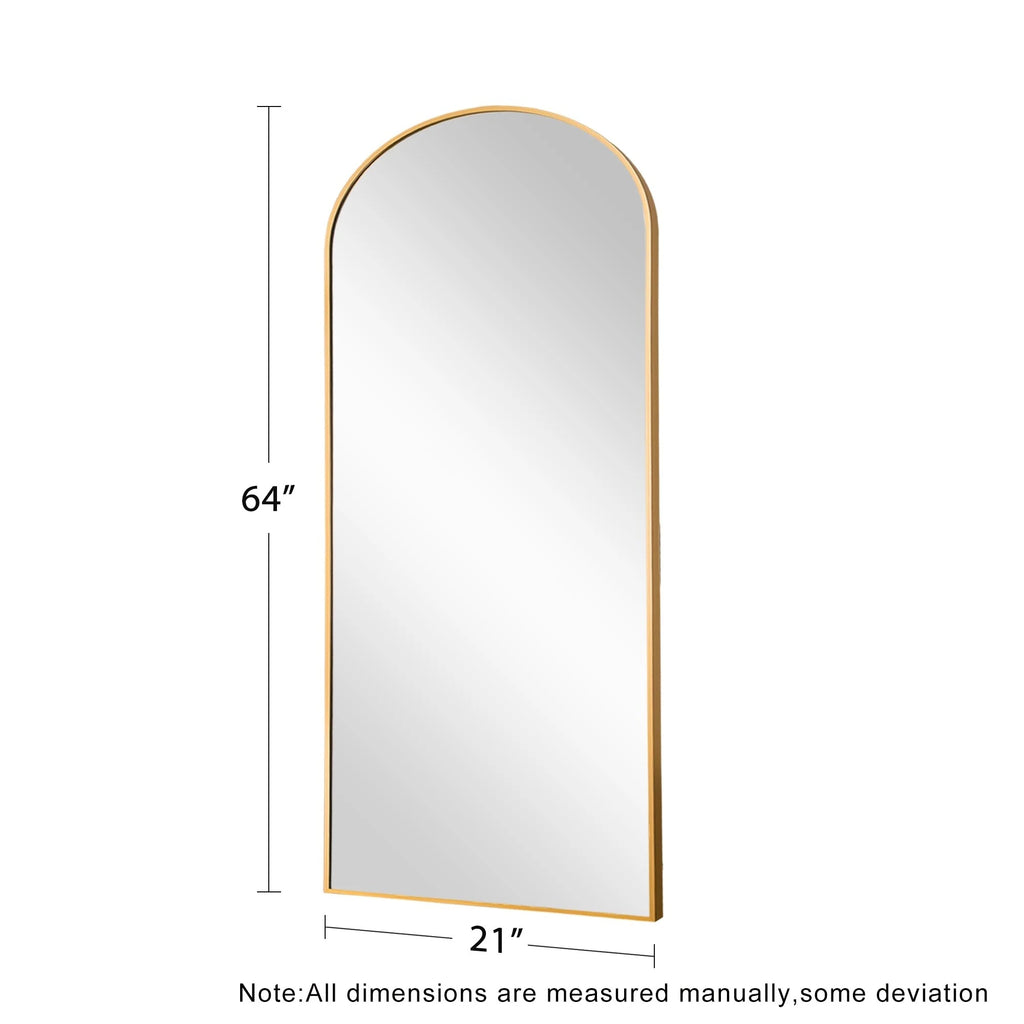 Arched Full Length Floor Mirror, Large Full Body Standing and Wall Mounted Mirror for Bedroom, Living Room and Home Decor