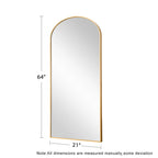 Arched Full Length Floor Mirror, Large Full Body Standing and Wall Mounted Mirror for Bedroom, Living Room and Home Decor