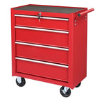 IVV 4-Drawer Rolling Tool Chest w/Lock & Key, Tool Storage Cabinet with Universal Wheels, Anti-Scratch Liners, Tool Organizer Box for Garage, Warehouse & Repair Shop, Red