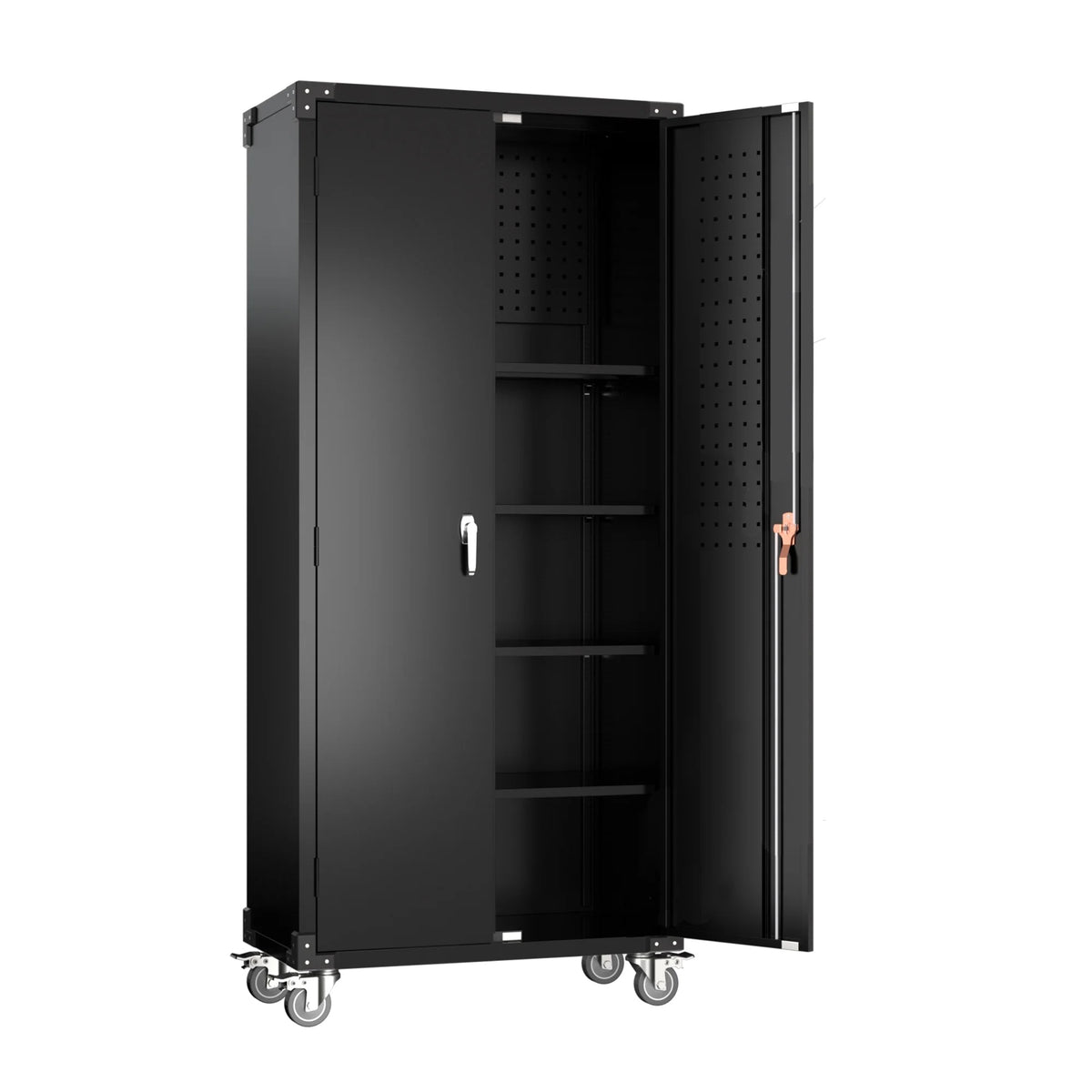 Aobabo 72 Inch Locking Storage Cabinet w/ Adjustable Shelves, Gray
