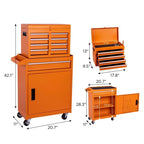 Tool Box with Rolling Cabinet, Tool Bag Compatible, Tool Box Organizer for Mechanics, Lockable Toolbox, Caja de Herramientas, Ideal Tools Storage & Tool Set