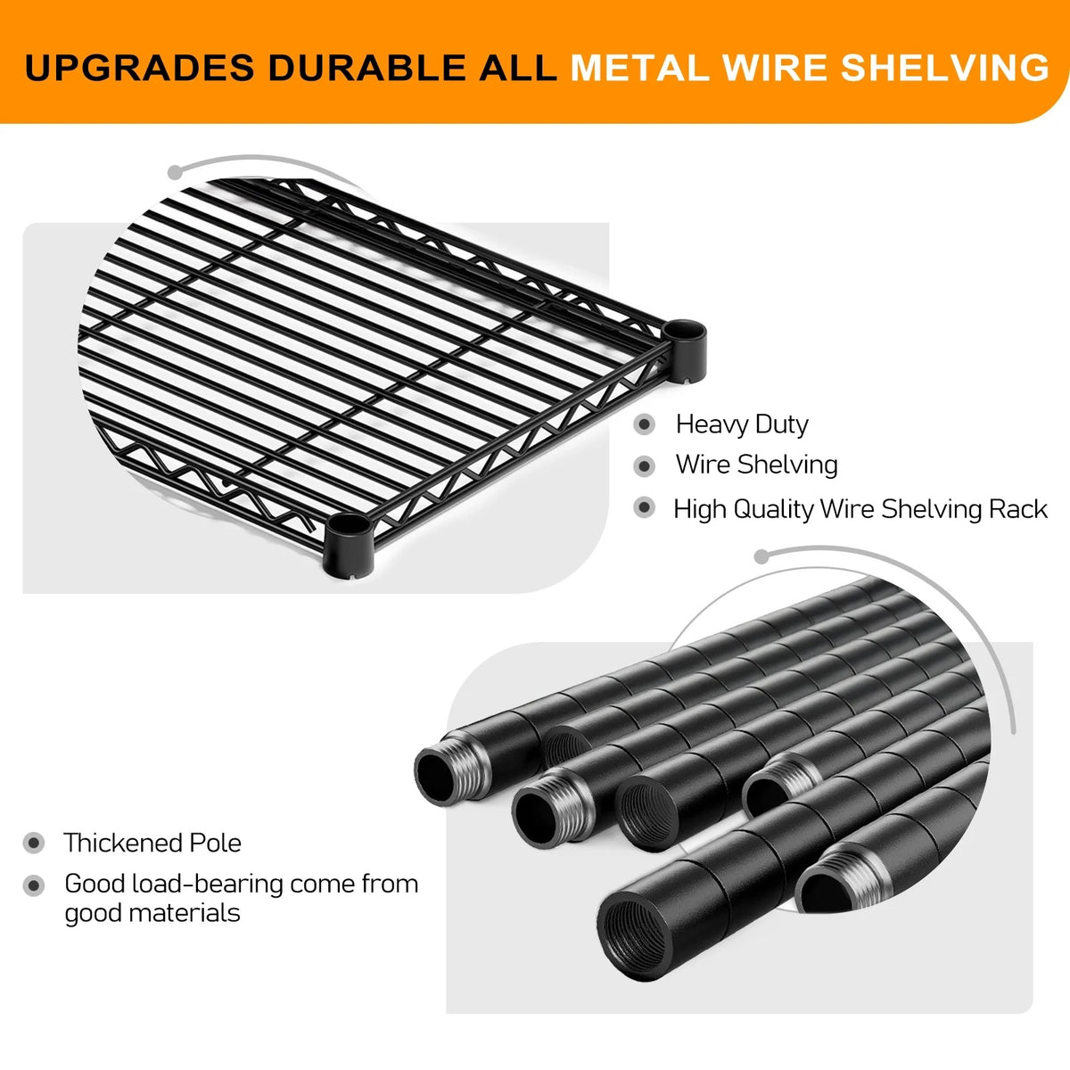 Ktaxon 3-Rows 1820LBS Heavy Duty Wire Shelving, 5-Tier Steel Garage Storage Rack, Adjustable DIY Metal Commercial Shelving for Garage Pantry Storage Organizer, 62.9"W x 13.8"D x 70.8"H