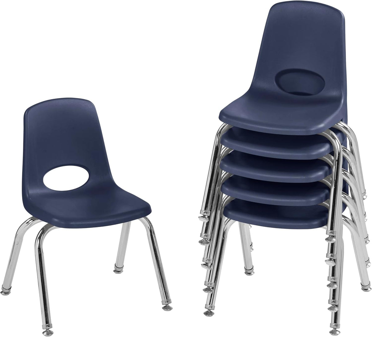 10" School Stack Chair with Swivel Glides, Purple, 6-Pack