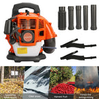 Birinta 1 Set Leaf Blower Backpack Style 52CC Two-stroke 1.25 KW Adjustable Tube Gas Powered Dust Blower Supplies for Garden Patio Cleaning, Lawn Care, Blowing Leaves and Dust