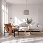 Modern Accent Chair, Comfy Armchair, Waterproof Living Room Chair with Storage Pocket, Upholstered Lounge Chair with Metal Frame, Brown