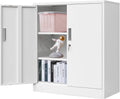 Metal Storage Cabinet, Garage Metal Cabinet with Doors, Adjustable Shelf Height & Steel Lockable Storage Cabinet, Tool Cabinets for Office, Home, Gym, School and Kitchens