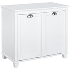 Resenkos Bathroom Floor Cabinet,Bathroom Storage Cabinet with 2-Compartment Hamper, Modern Bathroom Floor Cabinet for Washroom, White
