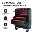 ARTMAN  20" 5-Drawer Rolling Metal Tool Chest Cabinet,Steel Tool Storage Box Organizer for Garage Workshop Warehouse
