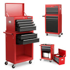 Gymax 6-Drawer Rolling Tool Chest Lockable Tool Box and Storage Cabinet Garage Workshop