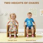 Kids Table and Chair Set, Wooden Activity Table, Ages 3-8, Natural Wood