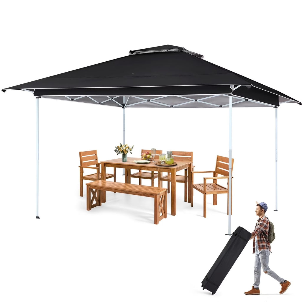 AVAWING 12x12 ft Outdoor Pop-up Canopy Party Tent Easy Setup Patio Wedding Tent, Khaki