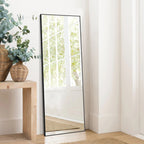 64x21 Full Length Floor Mirror, Large Full Body Aluminum Alloy Frame Standing Mirror with Stand and Wall Mount Option