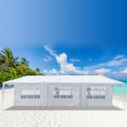 Gazebo Tent for Outside, 10' x 30' Patio Canopy Tent with 8 Side Walls, Heavy Duty Outdoor Party Wedding Tent, Portable Shade Folding Canopy - UV Coated, Waterproof Gazebo Tent, White, L1332
