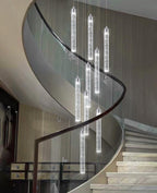 Modern Crystal Pendants Lighting Mini Chandelier for Kitchen Island LED Dimmable Ceiling Handing Lighting Adjustable Flush Mount Ceiling Light for Dining Room Hallway