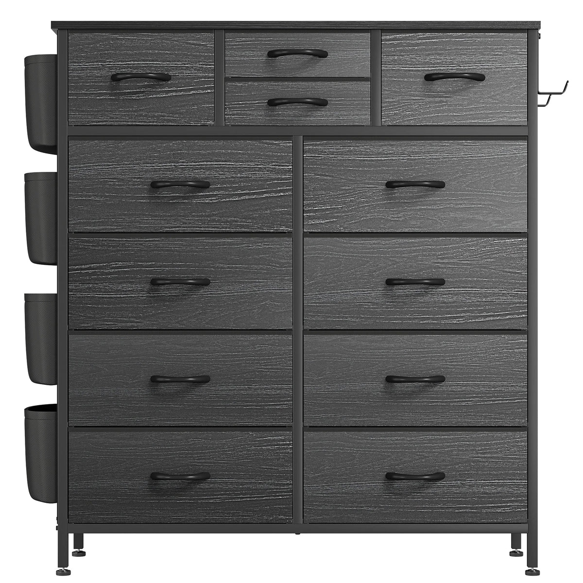 12 Drawer Fabric Dresser, Tall Bedroom Chest of Drawers with Storage