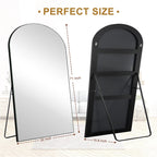 Arched Full Length Wood Floor Mirror, Full Body Standing and Wall Mounted Mirror for Bedroom, Living Room and Home Decor