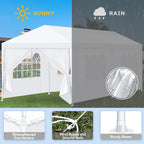 HOTEEL 10'x20' Canopy Party Tent with 4 Removable Sidewalls, Outdoor Tent for Parties, Event Tent, Large Canopy Tent for Weddings, Parties, Patio Camping Gazebo, All Season & Waterproof, White