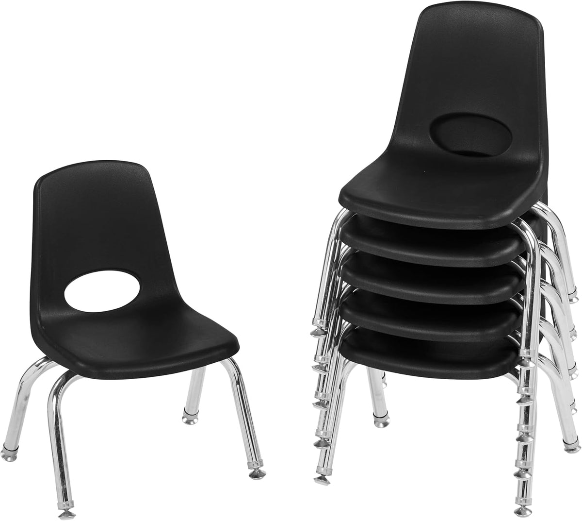 10" School Stack Chair with Swivel Glides, Purple, 6-Pack