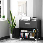 GXK-Home  Metal Garage Storage Cabinet With Lock and Hook Hole,Tool Chest with Wheels for Workshop,Black