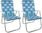 Outdoor Chairs for Camping. Made with Lightweight Aluminum Frames and UV-Resistant Webbing. Folds for Easy Storage 2- Pack (Charleston with Green Arms, Classic)