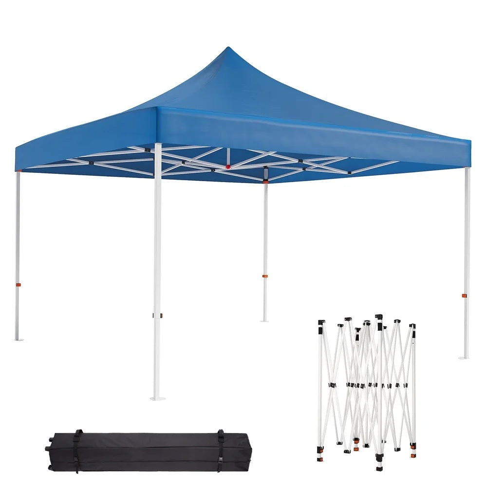 10 x 10 FT Pop Up Canopy, Heavy Duty Instant Tent with Wheeled Carry Bag, All Season Commercial Sun Shelter, Portable Canopy Shelter for Patio, Backyard, Bench, Garden