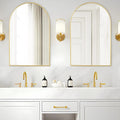 Modern Arch Aluminum Bathroom Wall Mirror, Wall Mounted Vanity Mirror for Bathroom, Bedroom and Home Decor