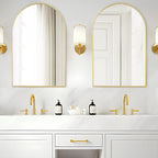 Modern Arch Aluminum Bathroom Wall Mirror, Wall Mounted Vanity Mirror for Bathroom, Bedroom and Home Decor