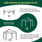 10x10 Pop Up Canopy Tent With Durable Silver Coated Cover And Adjustable Slant Legs, Easy Setup Outdoor Patio Instant Sun Shelter - Blue, Included 1 x Storage Carry Bag, 4 x Guylines, 8 x Stakes