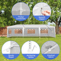 10'x30' Canopy Tent, Canopy Party Tent with 8 Removable Sidewalls,Waterproof Gazebo Tent for Patio/Outdoor/Wedding Parties and Events, White