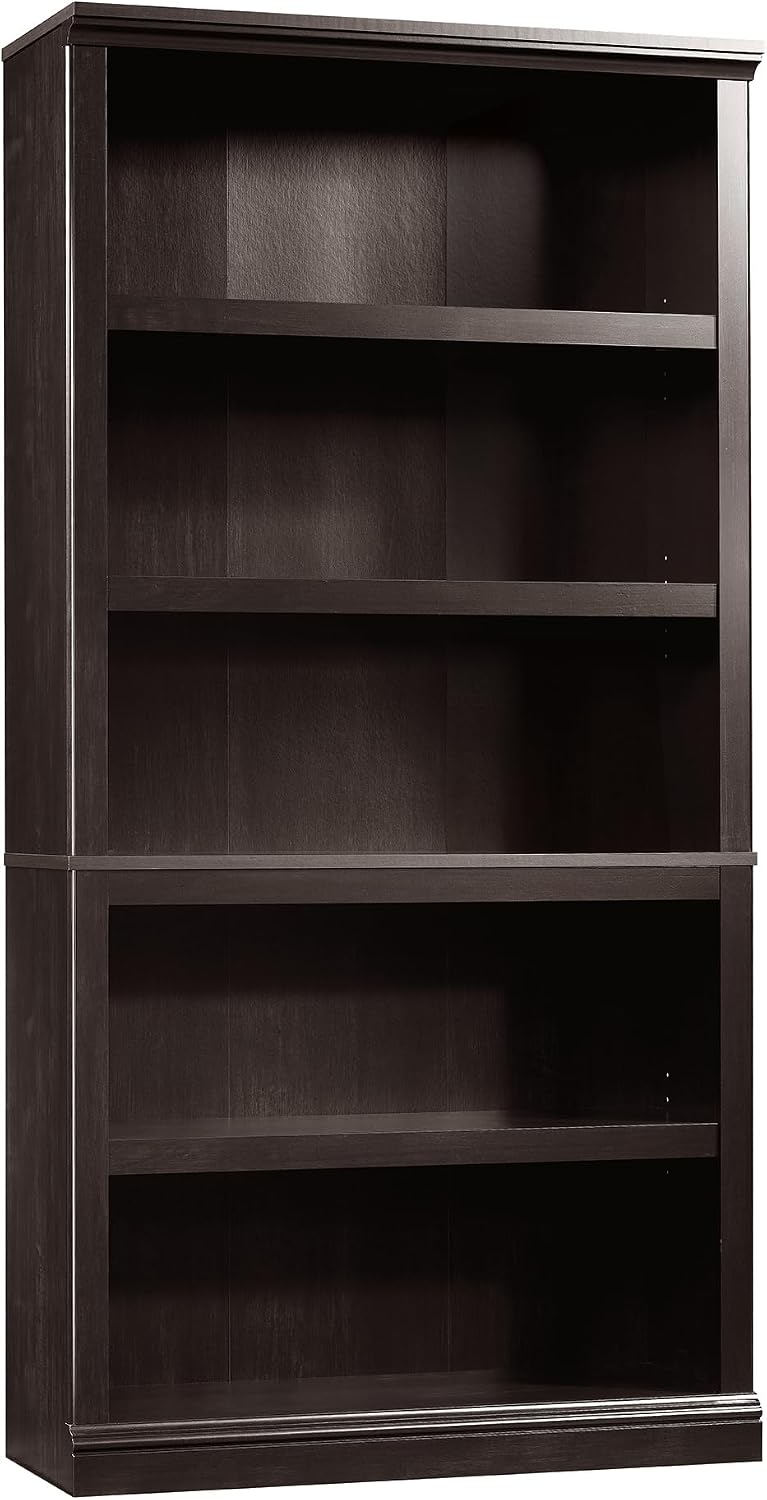 5-Shelf Split Bookcase / Bookshelf, Oiled Oak Finish