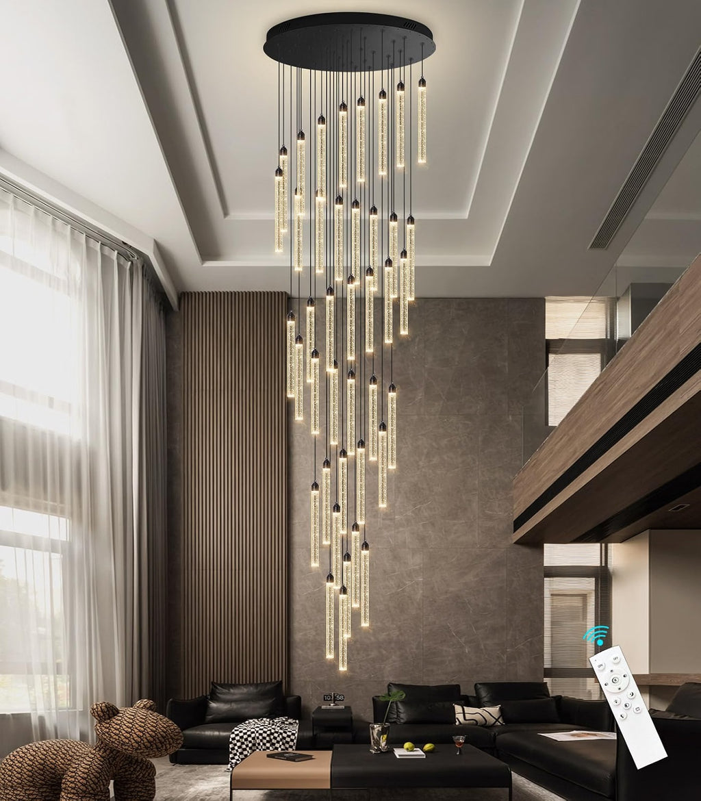 Modern Crystal Pendants Lighting Mini Chandelier for Kitchen Island LED Dimmable Ceiling Handing Lighting Adjustable Flush Mount Ceiling Light for Dining Room Hallway