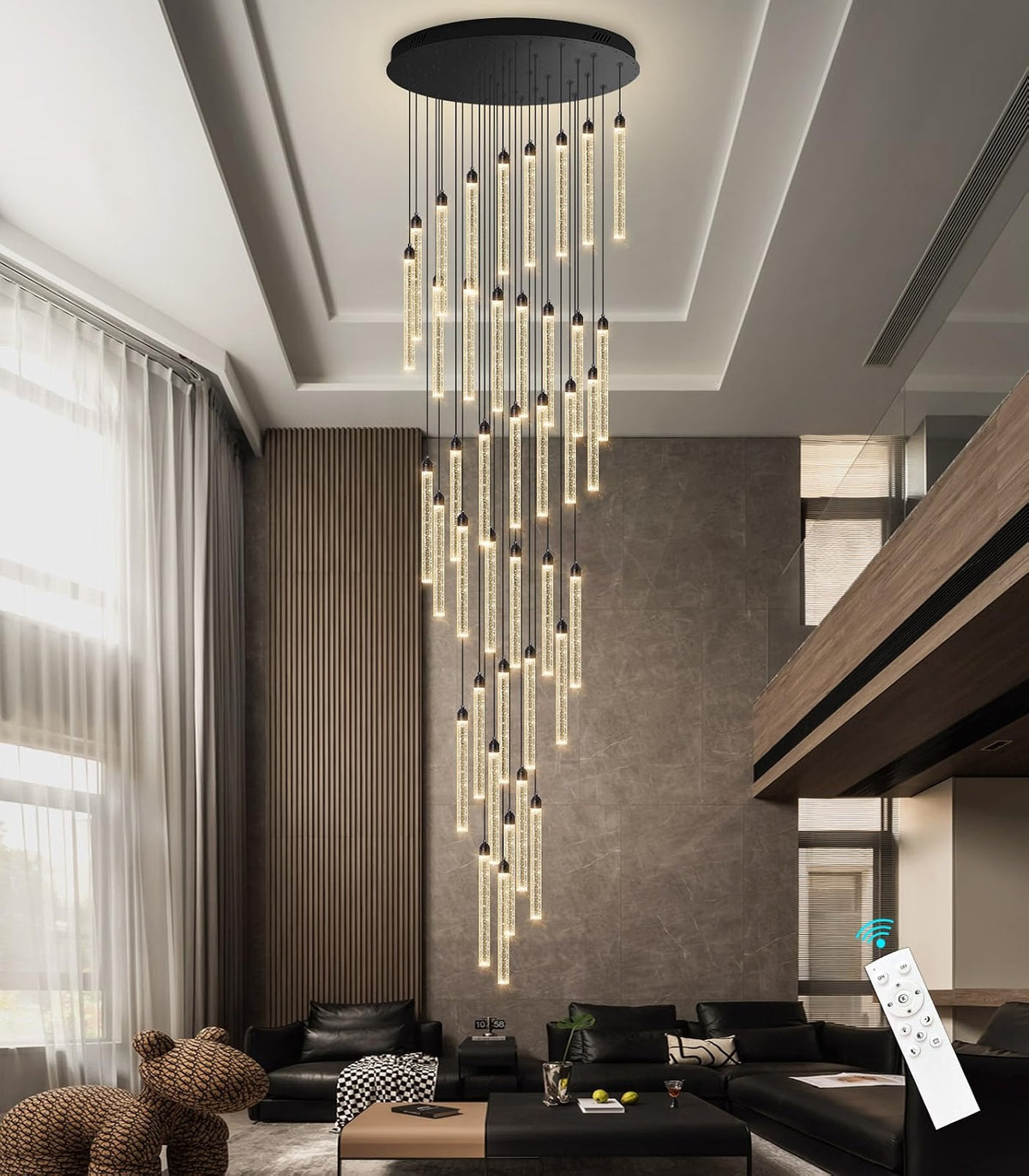 Modern Crystal Pendants Lighting Mini Chandelier for Kitchen Island LED Dimmable Ceiling Handing Lighting Adjustable Flush Mount Ceiling Light for Dining Room Hallway