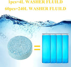 60 Pcs Car Windshield Glass Concentrated Clean Washer Tablets, Multifunctional Effervescent Spray Cleaner Cleaning Tool, Window Cleaner