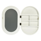 Fichiouy Bathroom Mirror Cabinet Oval Wall Mounted Cabinet Storage Cabinet with Mirror for Bathroom 19.76" x 30.82"
