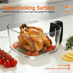 6.0QT Glass Air Fryer, Non Toxic AirFryer with Touchscreen Control