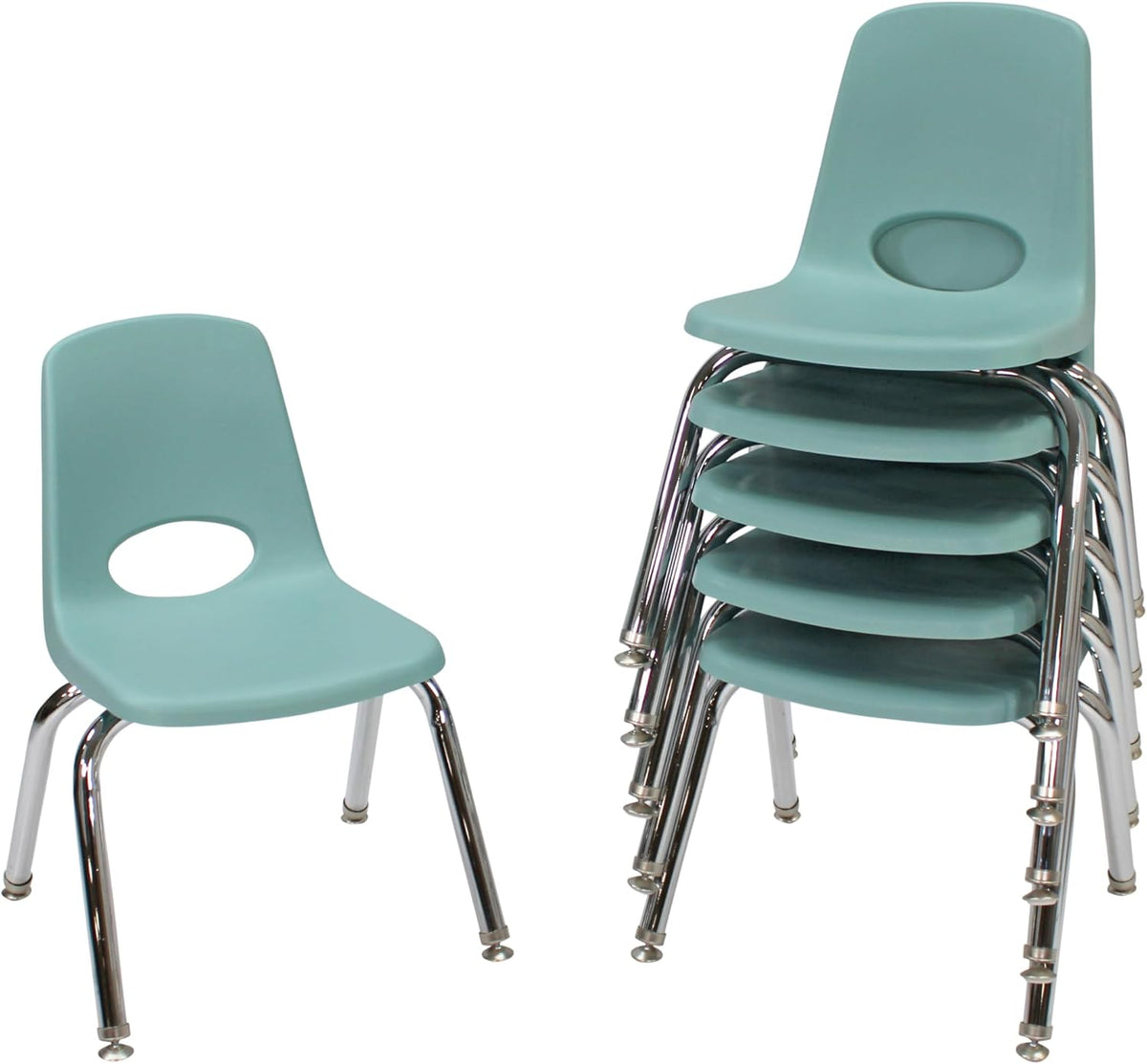 10" School Stack Chair with Swivel Glides, Purple, 6-Pack