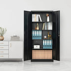 Metal Storage Cabinet, Garage Metal Cabinet with Doors, Adjustable Shelf Height & Steel Lockable Storage Cabinet, Tool Cabinets for Office, Home, Gym, School and Kitchens