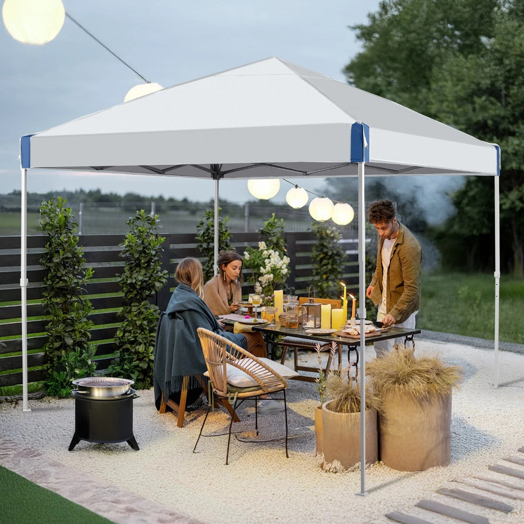 XiHuaZhaoChen  Canopy Tent Easy Set-up Outdoor Patio Canopy Adjustable Straight Leg Heights Instant Shelter with Wheeled Bag,Gray,10' x 10'
