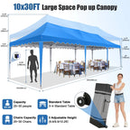 SANOPY 10' x 20' Pop up Canopy Party Tent with 6 Removable Sidewalls, Wave Eave Outdoor Waterproof Patio Gazebo Tent with Carry Bag, Backyards Camping Picnics, Black