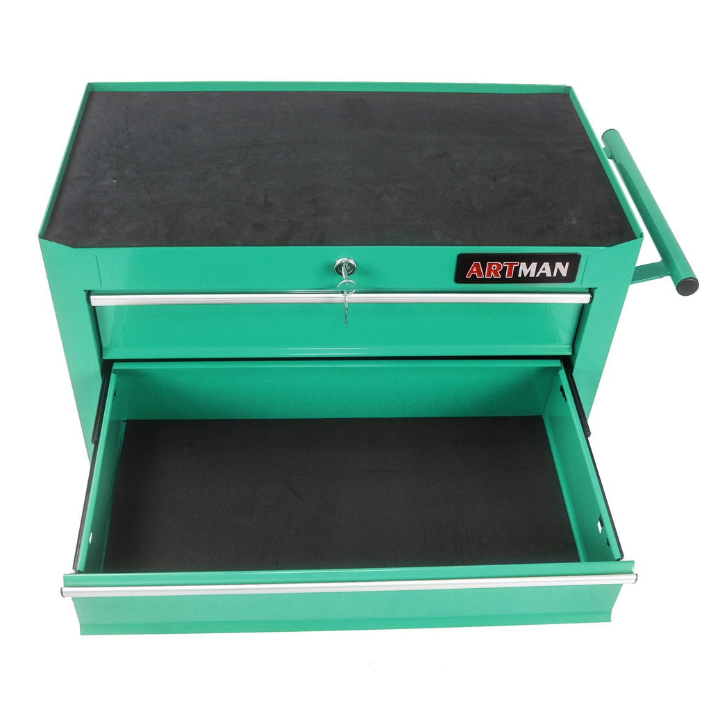 Lisonu 5-Drawer Rolling Tool Chest, Mobile Tool Storage Cabinet with Locking System & Wheels, Heavy-Duty Steel Organizer for Garage and Workshop, Green