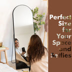 64x21 Full Length Floor Mirror, Large Full Body Aluminum Alloy Frame Standing Mirror with Stand and Wall Mount Option
