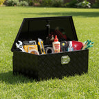 39 inch Trailer Tongue Box,Aluminum Trailer Tool Box for Storage,Trailer Box w/Lock and Keys,Heavy Duty Waterproof Black Box - 39 X 15 X 12 inch