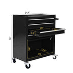 4 Drawers Multifunctional Tool Cart with Wheel Steel Tool Chest Storage Cabinet