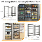 Ktaxon 3-Rows 1820LBS Heavy Duty Wire Shelving, 5-Tier Steel Garage Storage Rack, Adjustable DIY Metal Commercial Shelving for Garage Pantry Storage Organizer, 62.9"W x 13.8"D x 70.8"H
