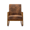 Upholstered Tall Back Rocking Chair, Smooth Gliding Accent Armchair for Comfortable Living Room Seating