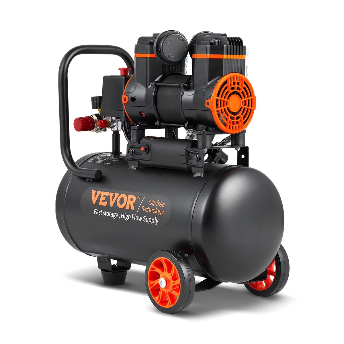 VEVOR 4.8 Gallon Air Compressor, 1.2HP 2.2 CFM@90PSI Oil Free Air Compressor Tank & Max. 116PSI Pressure, 70 dB Ultra Quiet Compressor for Auto Repair,Tire Inflation,Spray Painting,Woodwork Nailing