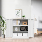 Metal Storage Cabinet, Garage Metal Cabinet with Doors, Adjustable Shelf Height & Steel Lockable Storage Cabinet, Tool Cabinets for Office, Home, Gym, School and Kitchens