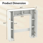 Topcobe Over The Toilet Storage Cabinet with 2 Open Compartments and 4 Adjustable Shelves, Bathroom Furniture, Bathroom Shelves, White