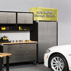 Seville Classics UltraHD Mega 2-Door Lockable Stacker Storage Cabinet, 48" W X 24" D X 18.5" H, Graphite