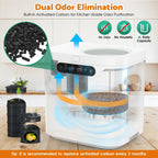Advwin 4L Electric Composter for Kitchen, Indoor Compost Bin, 2 Detachable Carbon Filter, Auto-Cleaning